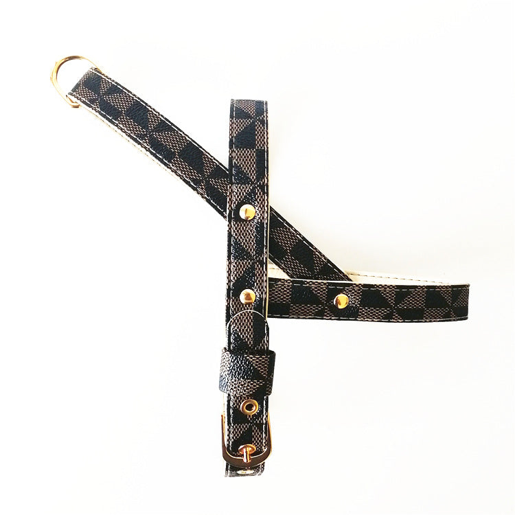 Hot Sale Soft Snake Pattern Leather Pet Chest Harness Leash